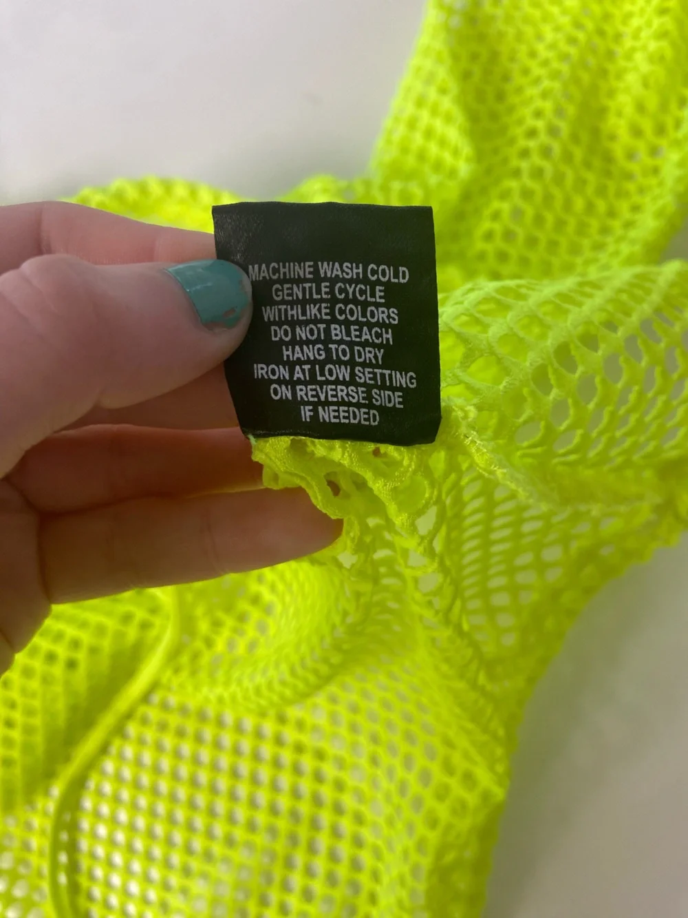 Neon Green Fishnet Hoodie Swimsuit Cover Drawstring, like new, juniors size L